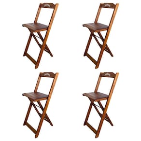 Kit 4 Banquetas Bistrô Dobrável Madeira Jack Imbuia Cor: Marrom