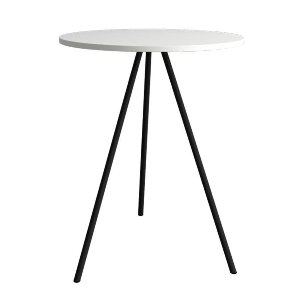 Mesa Lateral Gabriela Preta Tampo De Madeira Branco