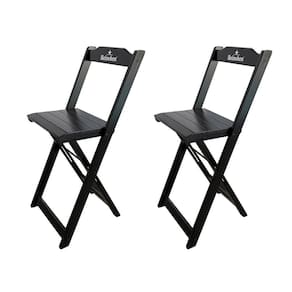 Kit 2 Banquetas Bistrô Dobrável Madeira Hei Preta Cor: Preto