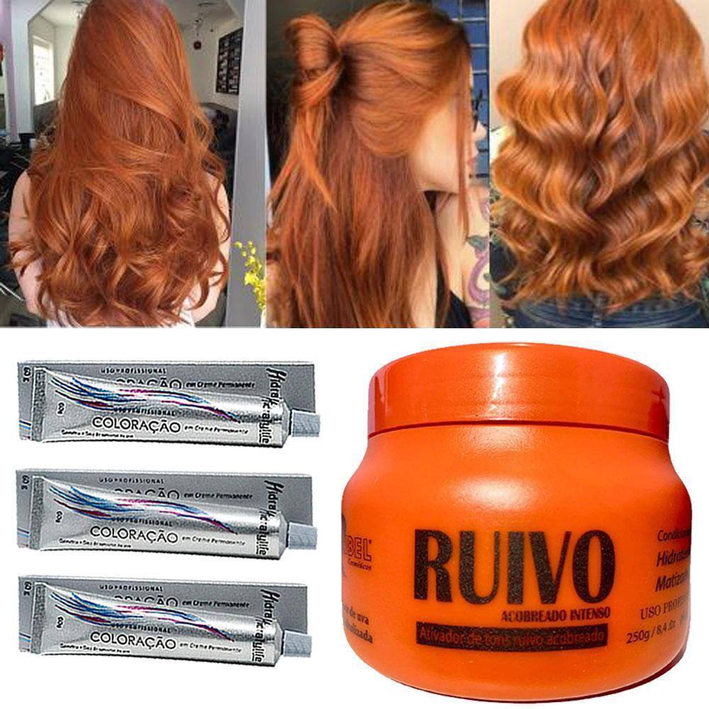 Kit Tinta Para Cabelo Ruivo Igora Royal 8.77 Louro Claro