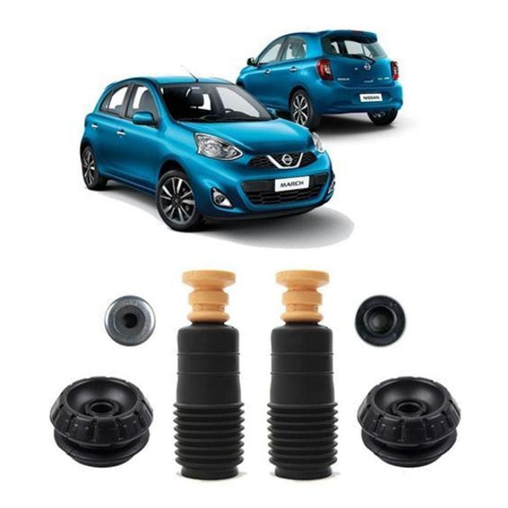 2 Kit Batente Coxim Dianteiro Nissan March 2012 2013 2014 15