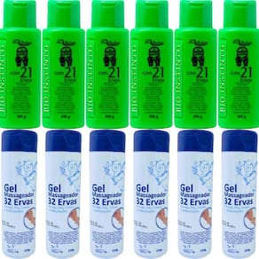 Kit 6 Gel Detonador Com 21 Ervas + 6 Gel 32 Ervas Pernas