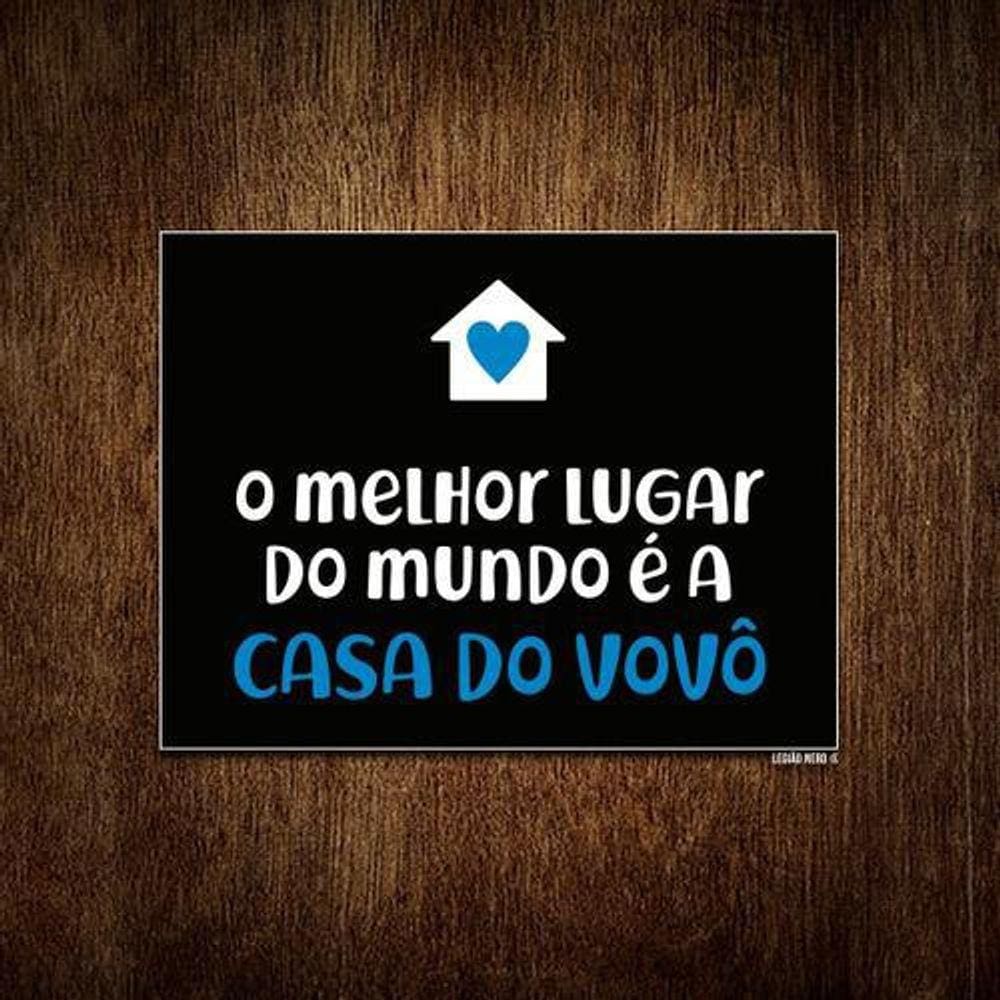 Placa Decorativa Melhor Lugar Mundo Casa Do Vovô 18x23cm 5un