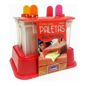 Kit 4 Formas Para Picolé Com Recheio Paleta Mexicana