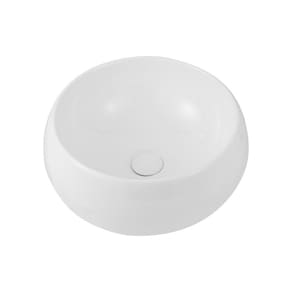 Cuba De Apoio Para Banheiro Redonda Louça Cerâmica 41 cm Morganita Pingoo.casa - Branco