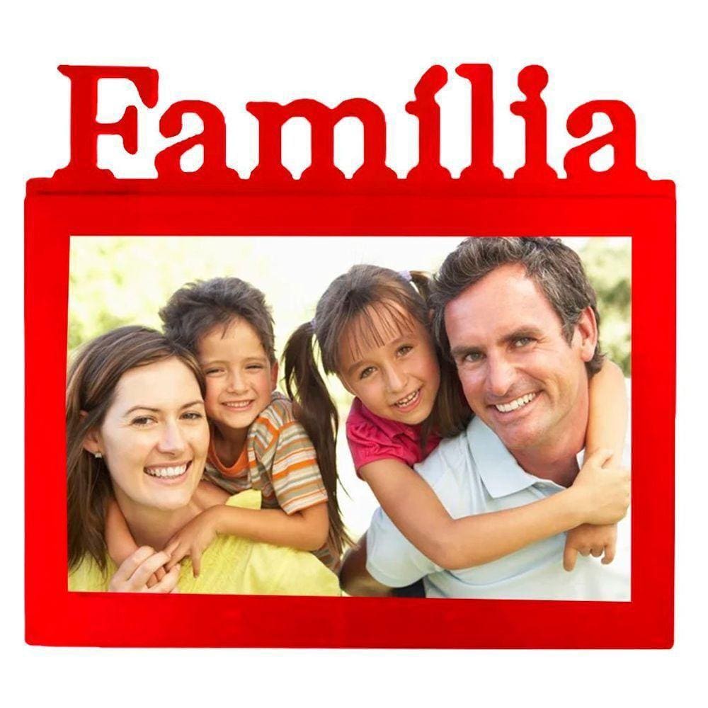 Porta Retrato Família 20x15cm Vermelho