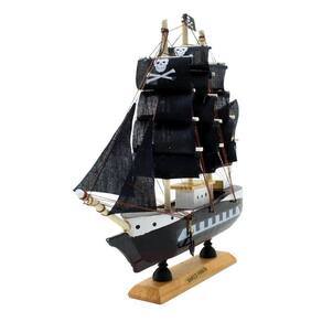 Miniatura Barco Navio Pirata De Madeira Veleiro Decorativo ? 24cm