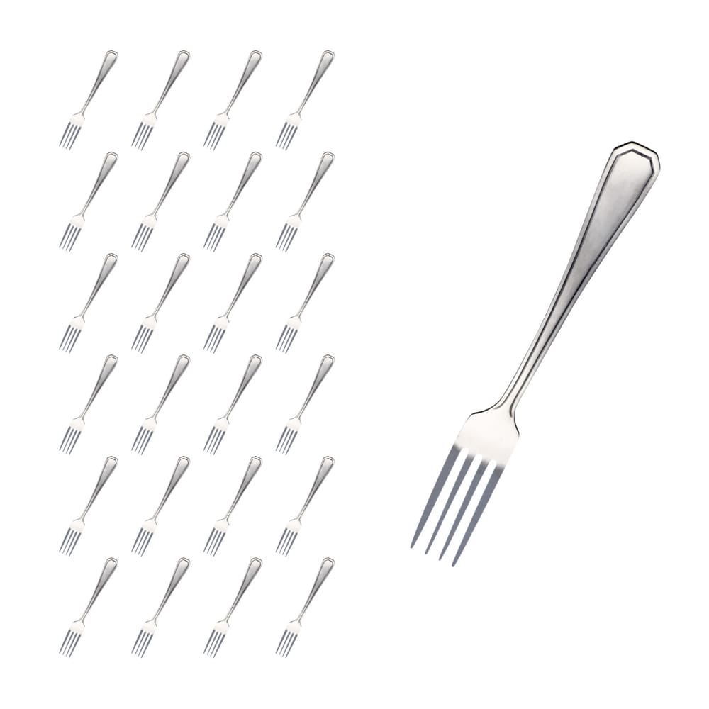 Kit 24 Pçs Garfo Reforçada Inox Restaurante / Casa / Bar