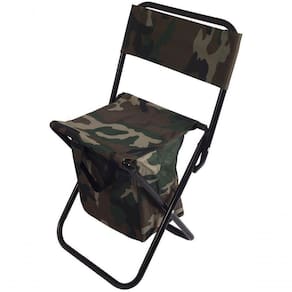 Cadeira Banqueta De Pesca Camping Com Porta Objetos Encosto