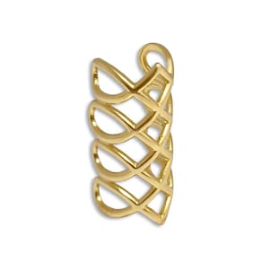 Brinco Piercing Fake Design Entrelaçado Banhado a Ouro 18K Semijoia
