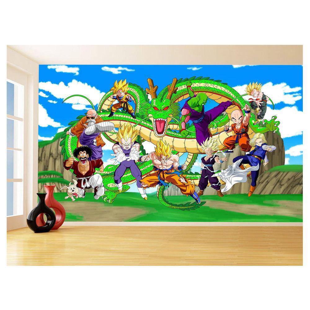 Papel De Parede Dragon Ball Goku Vegeta Anime 3,5M Dbz450