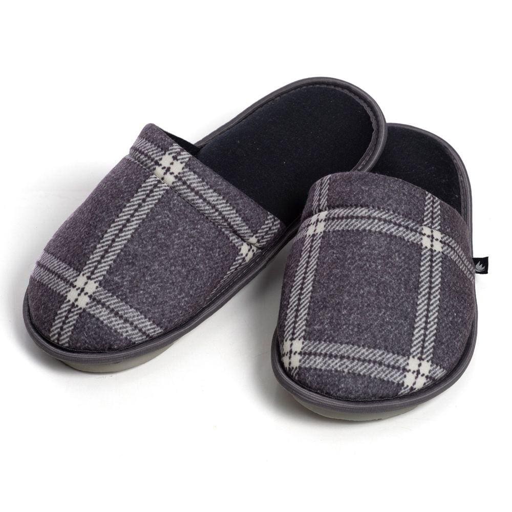 Chinelo de Quarto Masculino Fechado Xadrez Cinza Escuro - 08.08.016