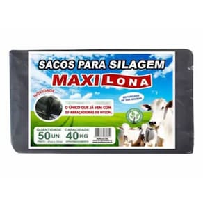 Saco Silo 51X100Cm Rf200 Micras Fd/50Un Preto Maxilona