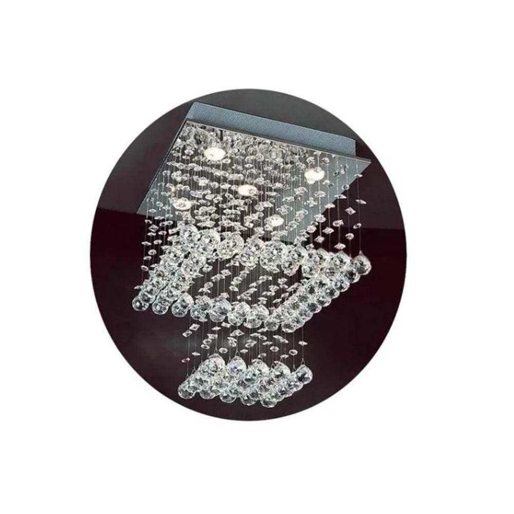 Lustre Pendente Quadrado Cristal 50x50x60 Lustre moderno Lustre cristais