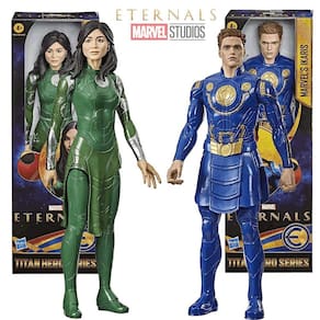 Bonecos Os Eternos Sersi e Ikaris Marvel Vingadores 30cm