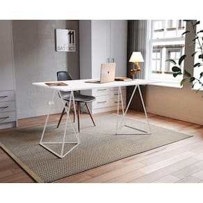 Escrivaninha Mesa Bela Vista Branco E Tampo Branco - Branco