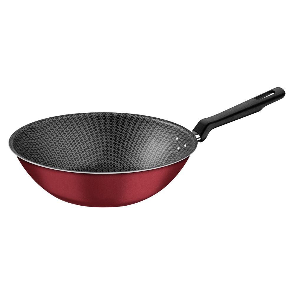 Frigideira Wok Grande Tramontina Antiaderente 28cm Loreto 3,6l Vermelha