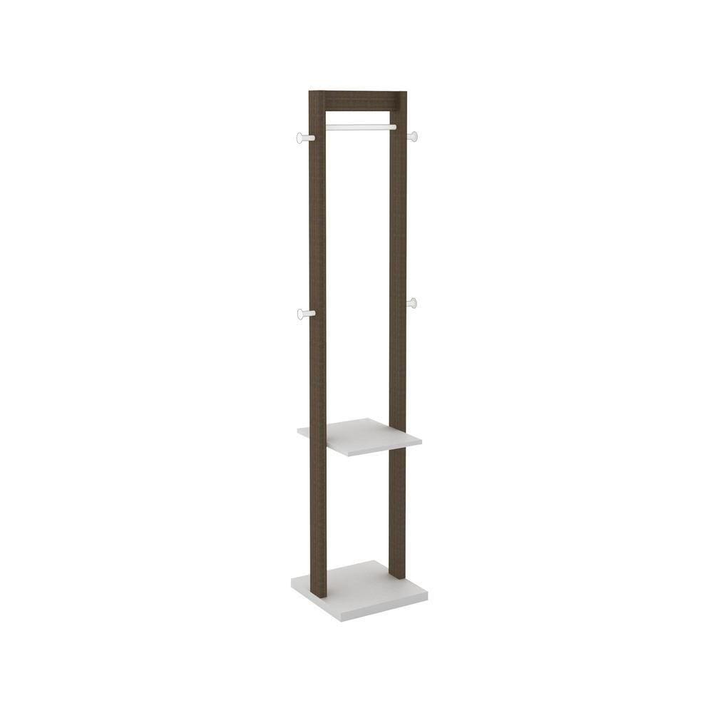 Cabideiro De Chão Multimóveis Vcr35005 Branco/Nogal Branco/Nogal