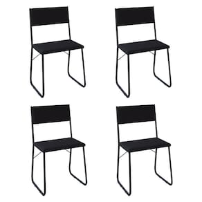 Kit 4 Cadeiras De Jantar Estofadas Angra - Preta - Preto
