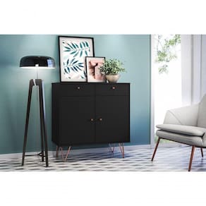 Aparador Retro Metal Onix Preto Ac - Cor: Preto