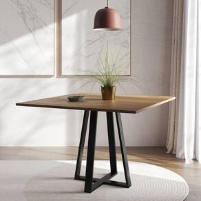 Mesa De Jantar Mônaco 110Cm Tampo Imbuia Pés Preto - Marrom