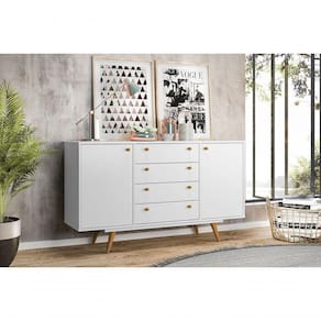 Buffet Retro California Branco Ac - Cor: Cinza