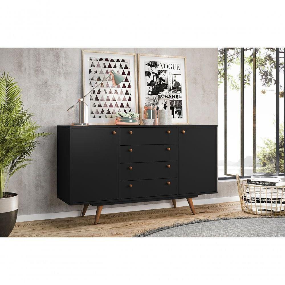 Buffet Retro California Preto Ac - Cor: Preto