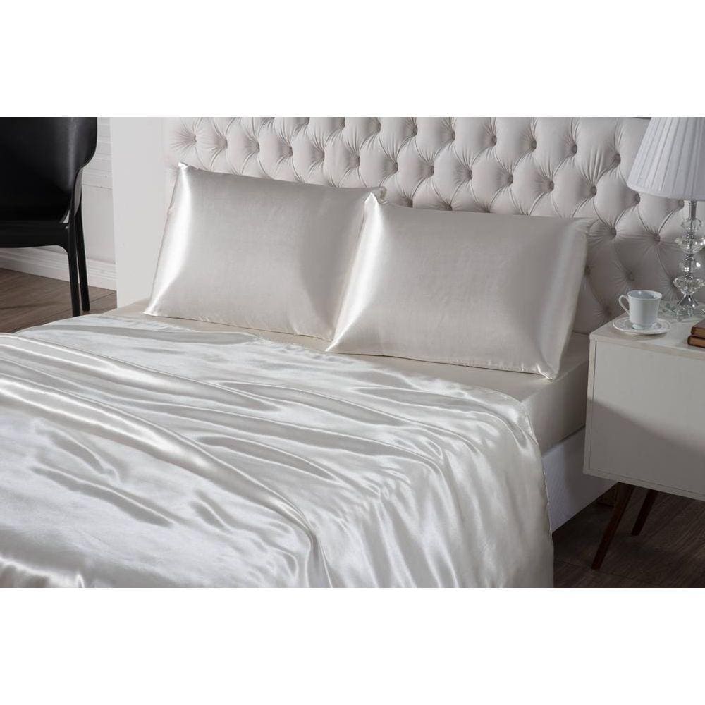 Jogo De Cama De Cetim Charmousse Casal Pérola 4 Peças