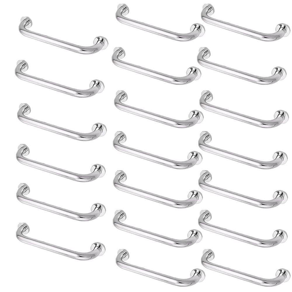 Barra Alça Apoio Kit 20 Uni Inox 30cm Deficiente Idoso Gestante Criança Suporte Anti Queda Acidente Resistente