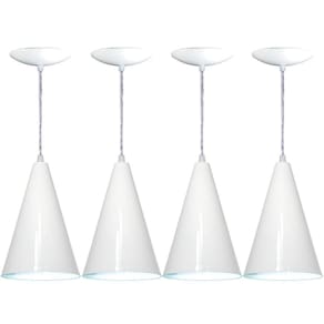 Kit 04 Lustres Pendente Balcão Cozinha Americana - Branco