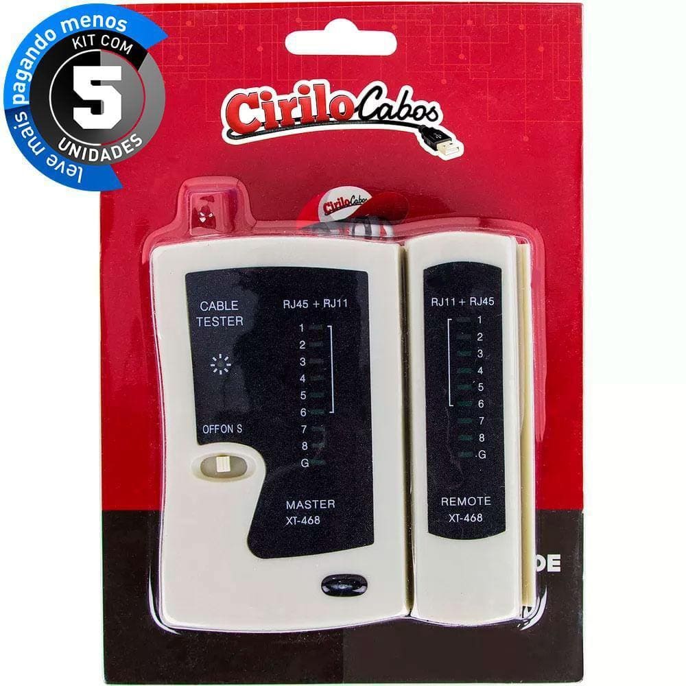 Kit Com 5 Testes De Rede Rj45 Rj 11