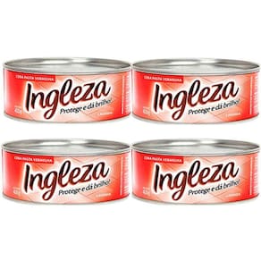 Kit Com 4 Ceras Em Pasta Ingleza 400G Vermelho