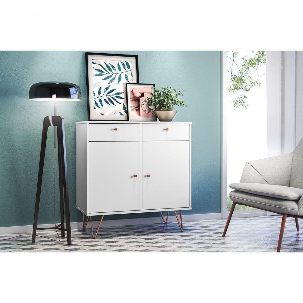Aparador Retro Metal Onix Branco Ac - Cor: Branco