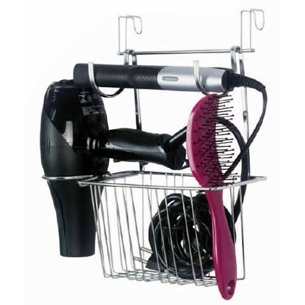 Suporte organizador porta secador cabelo e chapinha bancada cromado ...