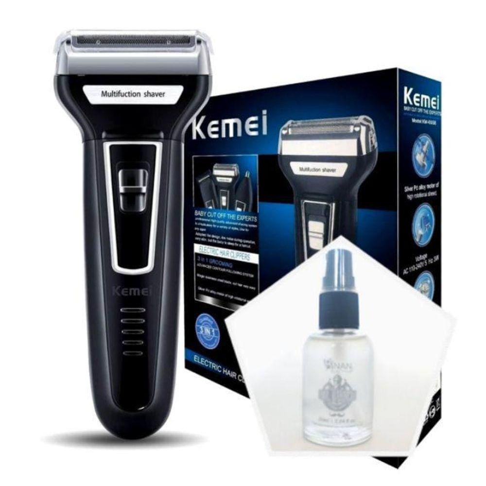 Aparador Barbeador Kemei 3 In1 Km 6558 + Óleo De Barba