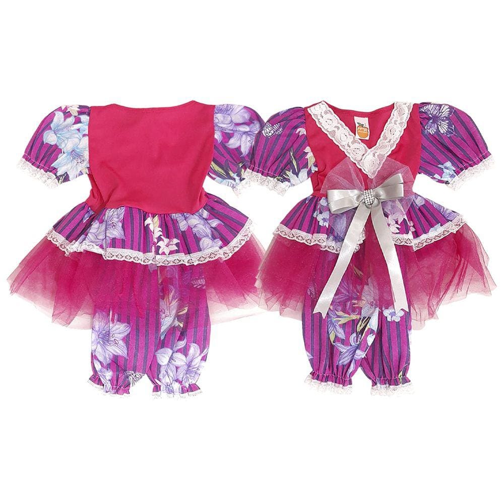Vestido Festa Junina Baby Tutu Colorido com Calça