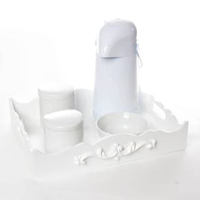 Kit Higiene Resina Arabesco Quarto Bebê Menina Menino