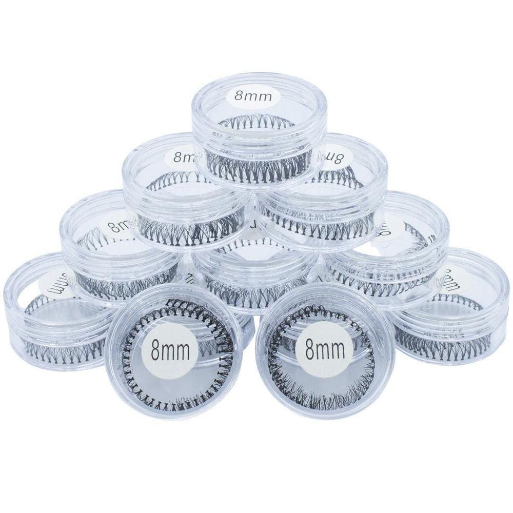 Kit 12 Cílios Tufo No Pote Alongamento Extensão Tufinho 8Mm