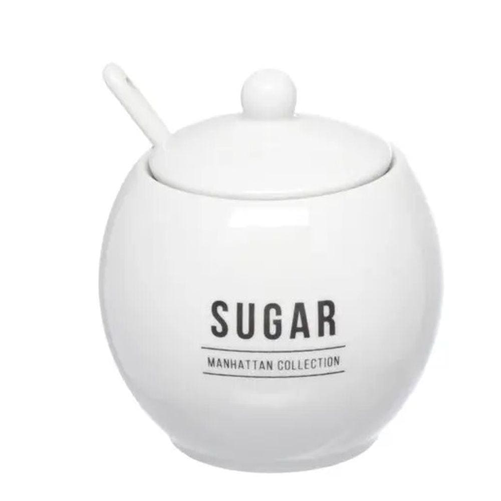 Açucareiro em Porcelana 350ml Manhattan Branco Hauskraft