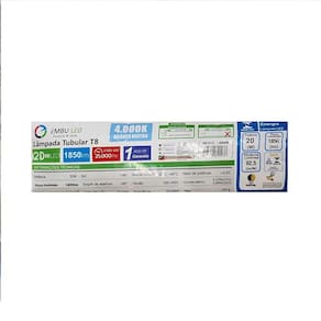 Kit 5 Lâmpada Led Tubular T8 20W 1,20mt Neutra 4000K Embuled