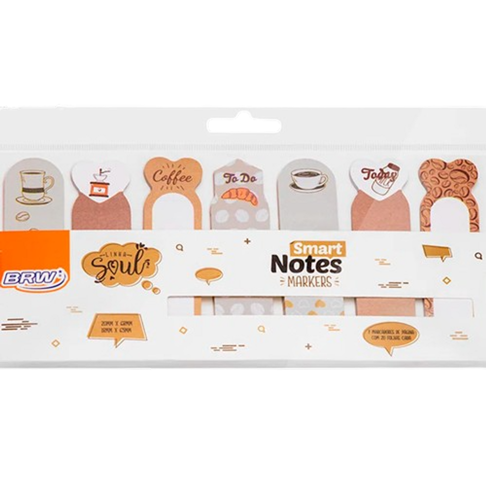 Marca página papel adesivo Smart notes Markers Café BRW 140F