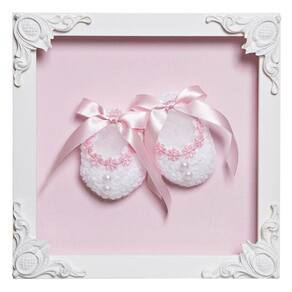 Quadro Com Acrílico Sapatinhos Quarto Bebê Infantil
