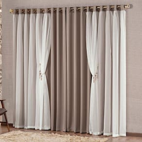 Cortina para Janela 2,00m x 1,70m Mabelle Semi Blackout Bege