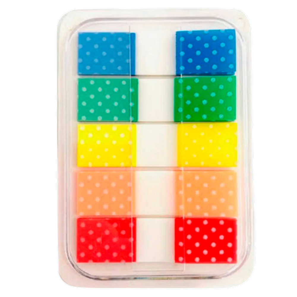 Marcador de página adesivo 5 cores Poá BRW 100 Fls12x44mm