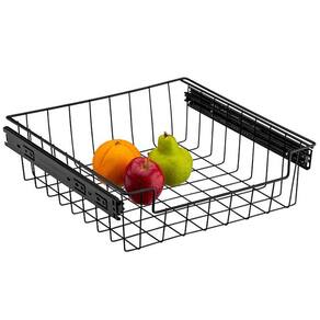 Gaveta Fruteira Deslizante Aramada com Corrediça Preta 47cm x 37,5cm Cesto Multiuso de Embutir