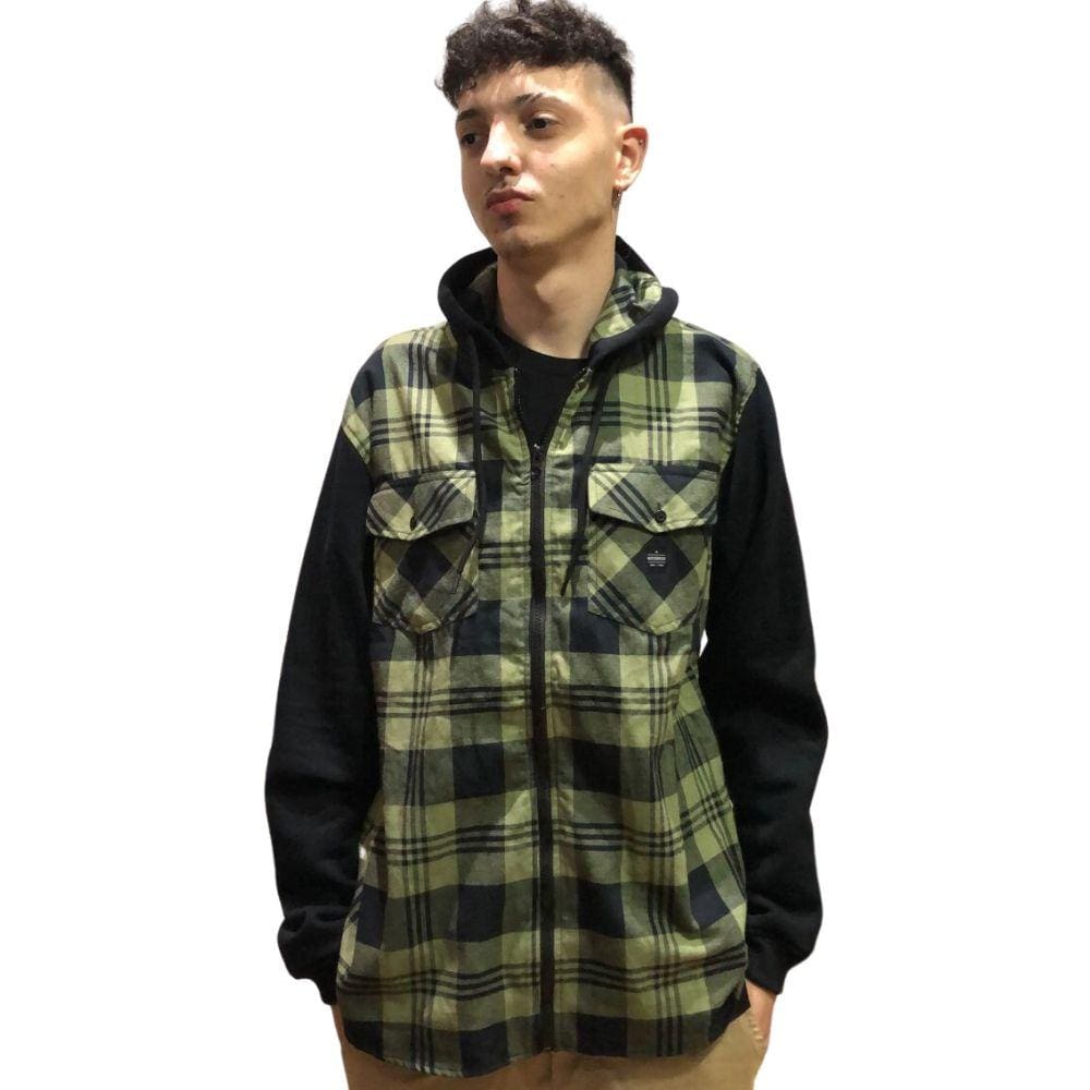 Camisa Nicoboco Flanela Fleet Wood Verde Preto