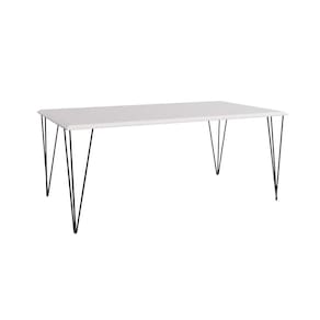Mesa Elen Tampo Retangular 150 X 90 Cm De Madeira Branco New Green - Branco