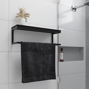 Toalheiro Para Banheiro Estilo Industrial Ita - Preto - Preto