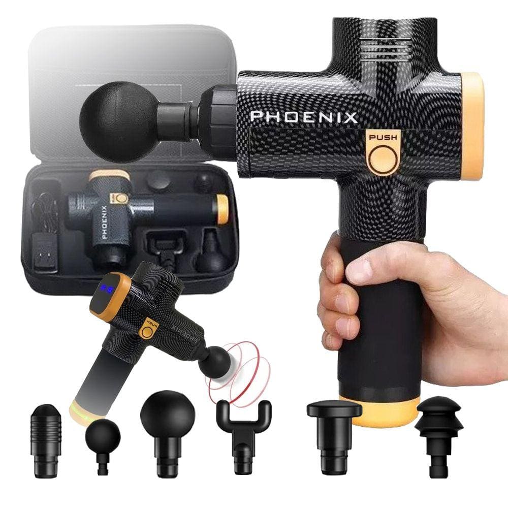 Massageador Phoenix Elétrico Profissional Alivio Dor Corpo Musculo Tendão Liberação Miofascial Fisioterapêutica com 20 Velocidades de Vibração