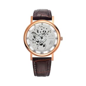 Relógio Masculino Yazole Esqueleto Pulseira Marrom